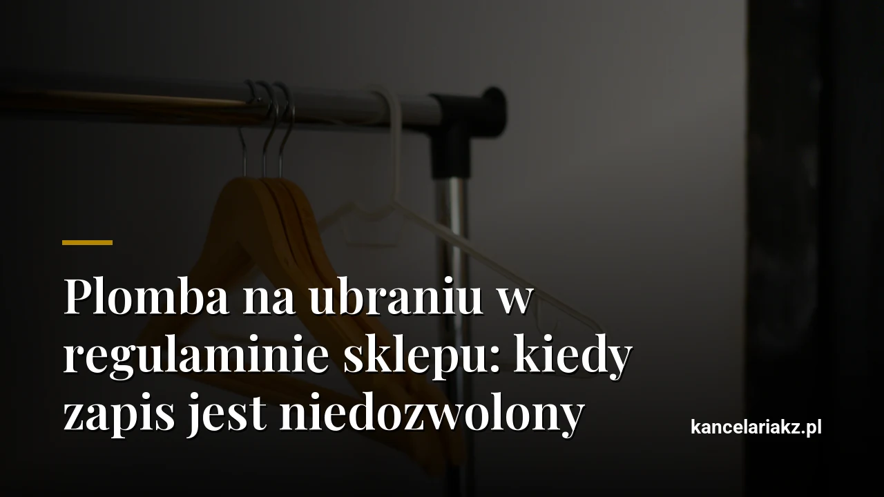 Plomba na ubraniu w regulaminie sklepu: kiedy zapis jest niedozwolony