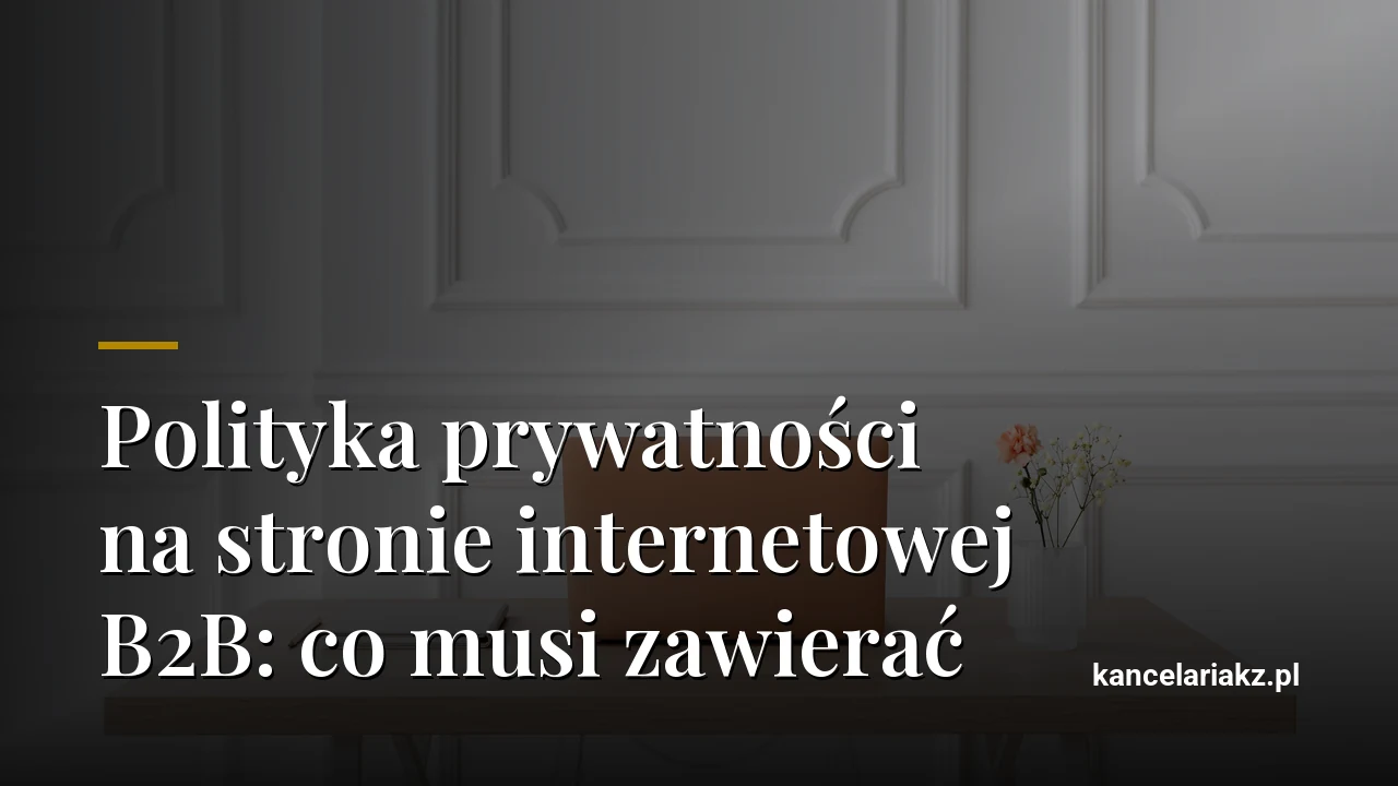 Polityka prywatności na stronie internetowej B2B: co musi zawierać